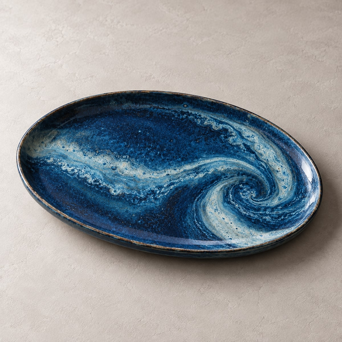 Toued® Ocean Current Oval Platter