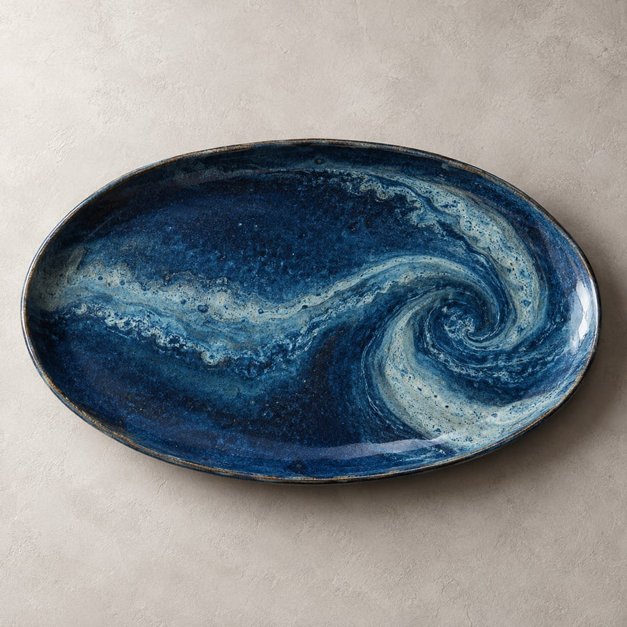 Toued® Ocean Current Oval Platter